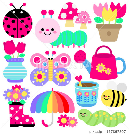 Cute Spring Garden Friends Collection 137867807
