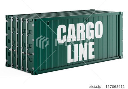 Cargo Line concept with shipping container, 3d rendering 137868411