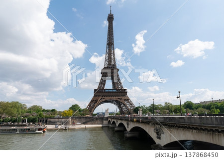 Eiffel Tower over the Seine in Paris France Eiffel Tower over the Seine in Paris France 137868450