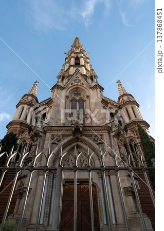 Esglesia de Sant Francesc de Sales facade in Barcelona Spain 137868451