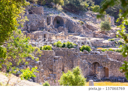 Ruins of gymnasium in Arykanda, Antalya province, Turkey Ruins of gymnasium in Arykanda, Antalya province, Turkey 137868769