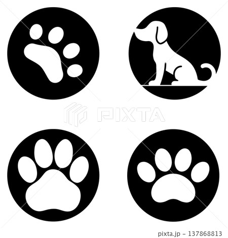 Adorable Dog Paw Icon Badge 137868813