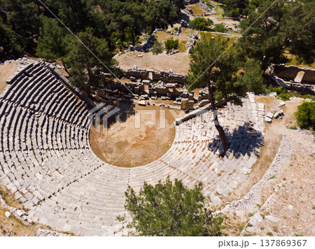 Bird's eye view of Roman theatre in Arycanda, Antalya Province, Turkey Bird's eye view of Roman theatre in Arycanda, Antalya Province, Turkey 137869367