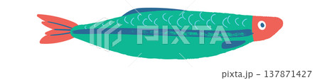 Sardine Sea Fish Crayon Illustration Sardine Sea Fish Crayon Illustration 137871427