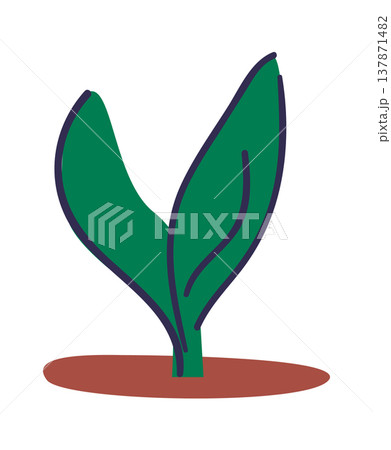 Sprout Growing From Soil Cartoon 137871482