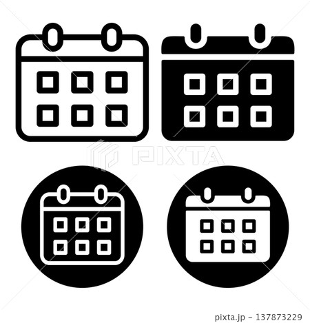 カレンダー　アイコンセット 137873229