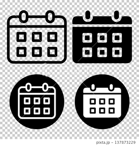 Calendar icon set 137873229