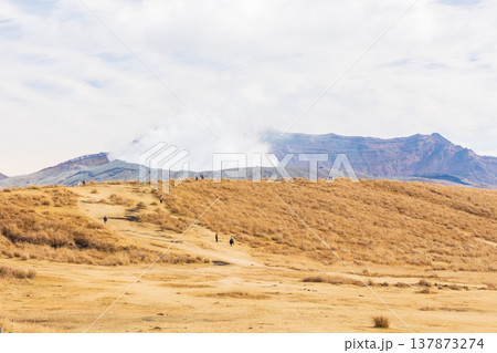 晩秋の熊本県阿蘇　阿蘇山　草千里ヶ浜 137873274