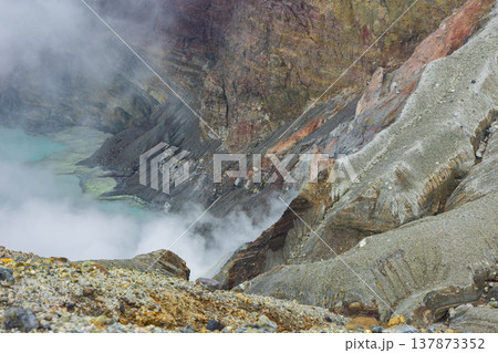 晩秋の熊本県阿蘇 阿蘇山 中岳火口 晩秋の熊本県阿蘇 阿蘇山 中岳火口 137873352
