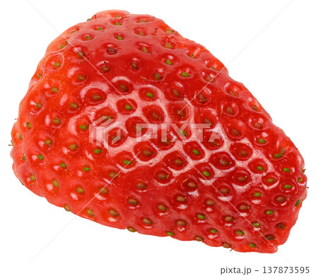 A quarter of ripe red strawberry on an isolated background 137873595