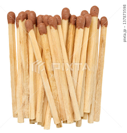 Wooden match on isolated background, close up Wooden match on isolated background, close up 137873598