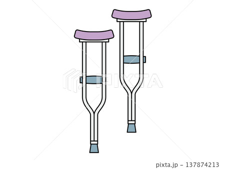 シンプルな松葉杖 137874213