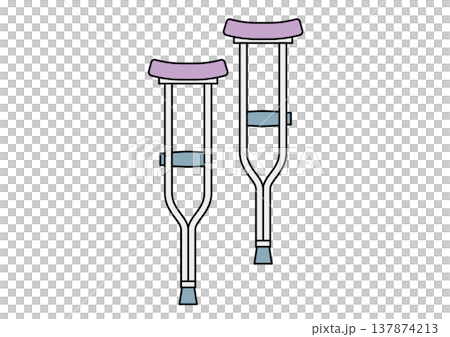 シンプルな松葉杖 137874213