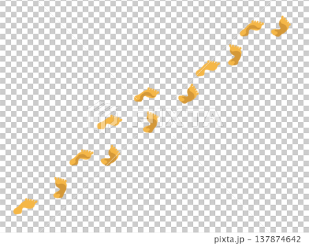 続く足跡の手描き風イラスト 137874642