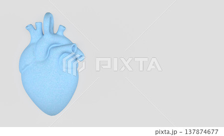 Blue Human Heart Anatomy Medical 3D Illustration 137874677