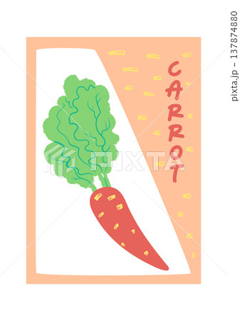 Carrot Poster Hand Drawn 137874880