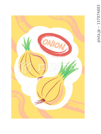 Onion Pair With Label Cartoon 137874883