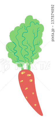 Carrot With Leafy Tops Cartoon Carrot With Leafy Tops Cartoon 137874892