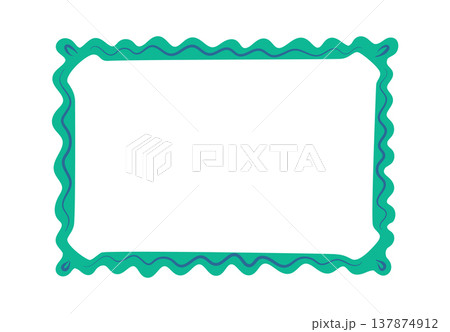 Frame Wavy Border Decorative Cartoon 137874912