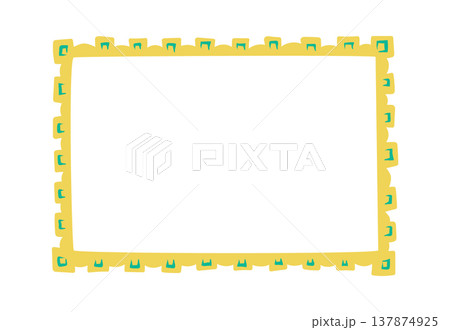 Frame Retro Border With Quirky Squares 137874925