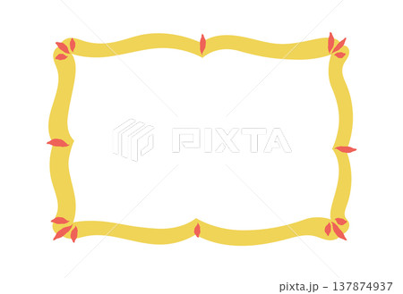 Frame Vintage Border With Leaves Cartoon Frame Vintage Border With Leaves Cartoon 137874937