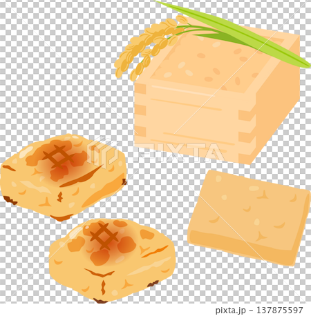 焼いた玄米餅 137875597