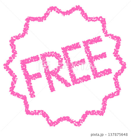 クレヨン素材 手描きのスタンプ風文字 FREE クレヨン素材 手描きのスタンプ風文字 FREE 137875648