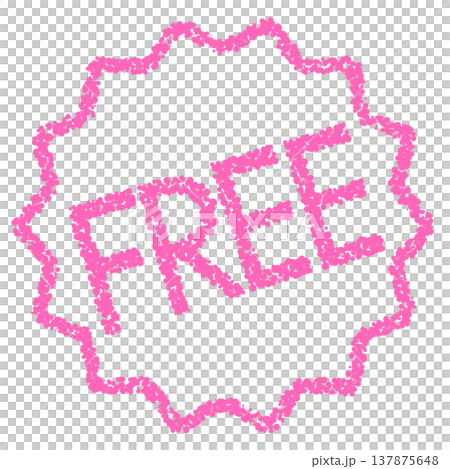 クレヨン素材 手描きのスタンプ風文字 FREE クレヨン素材 手描きのスタンプ風文字 FREE 137875648