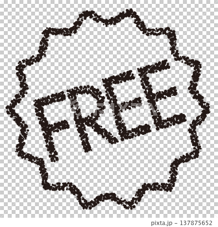クレヨン素材　手描きのスタンプ風文字　FREE 137875652
