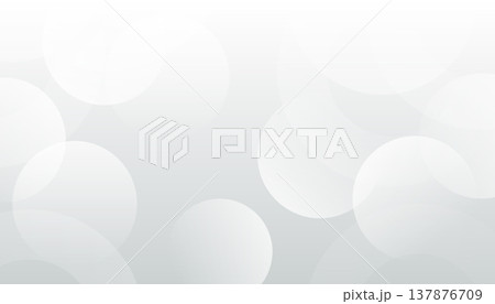 Abstract futuristic white soft shiny light circle shape design elements overlap on gray background. Vector illustration 137876709