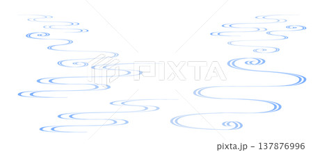 流水紋の背景イラスト　和風　波紋　吉祥文様 137876996