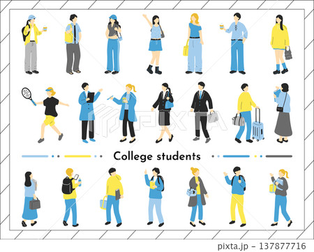 大学生イラストセット 137877716