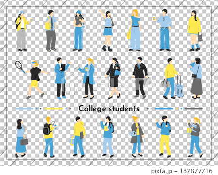 大学生イラストセット 137877716
