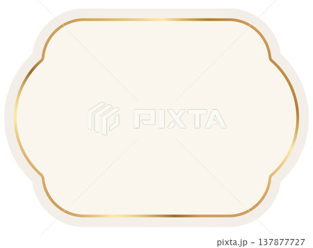 Ornate vintage frame with elegant border details. Classic decorative label ideal for luxury badges, premium certificates, royal emblems, antique designs. Vector illustration 137877727