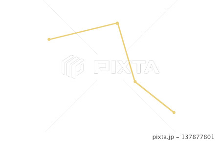 ポンプ座の星座線のイラスト（ゴールド色） 137877801