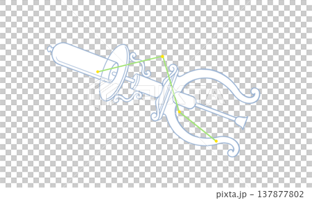 ポンプ座のカラー線画イラスト（ポンプの絵と星座線） 137877802