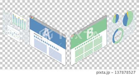A comparison image of A/B testing on web pages A comparison image of A/B testing on web pages 137878527