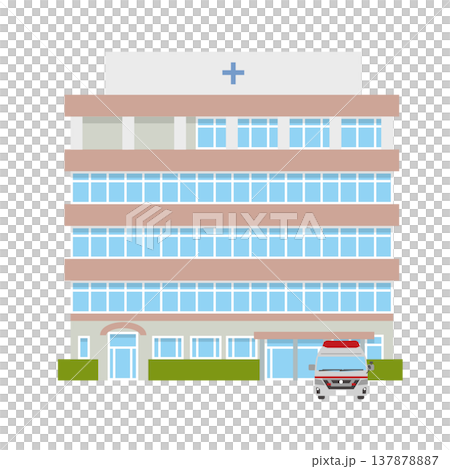 病院の建物イラスト 137878887