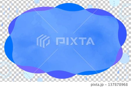 水彩風の雨のシンプルなフレーム6_横 137878968