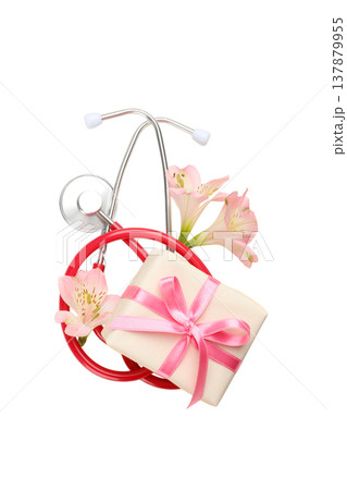 Flowered stethoscope honors nurses' dedication, isolated, PNG Flowered stethoscope honors nurses' dedication, isolated, PNG 137879955