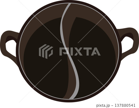 divided hot pot top view. hot pot divided soup pot divided hot pot top view. hot pot divided soup pot 137880541