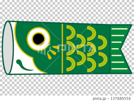 Illustration of a baby carp for the Boys' Festival / Green Illustration of a baby carp for the Boys' Festival / Green 137880558