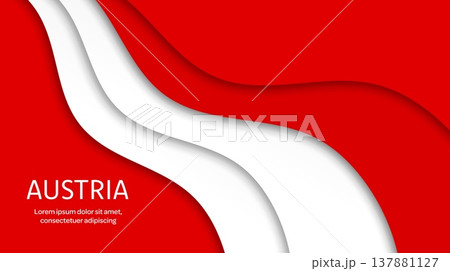 Paper cut national flag of Austria, red and white Austrian papercut banner, vector background. Austria flag in paper cut waves trendy design for Austrian national day or patriotic holiday symbol Paper cut national flag of Austria, red and white Austrian papercut banner, vector background. Austria flag in paper cut waves trendy design for Austrian national day or patriotic holiday symbol 137881127