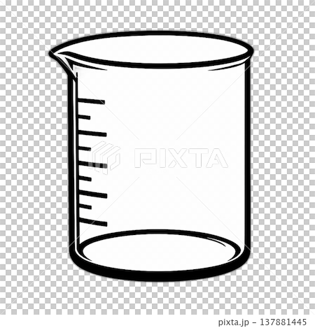 燒杯的簡筆畫插圖，可用於科學實驗和教學材料（由人工智慧產生） 137881445