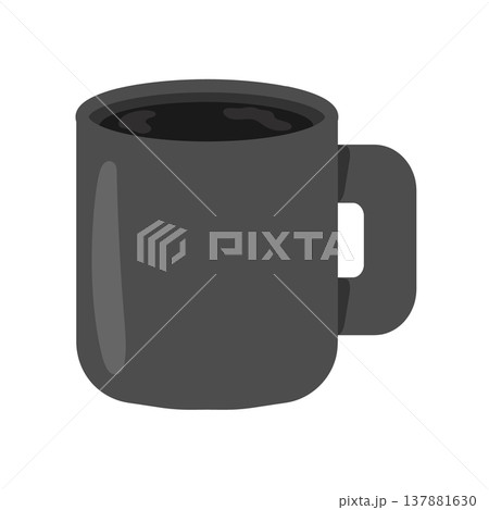 マグカップのブラックコーヒー　イラスト 137881630