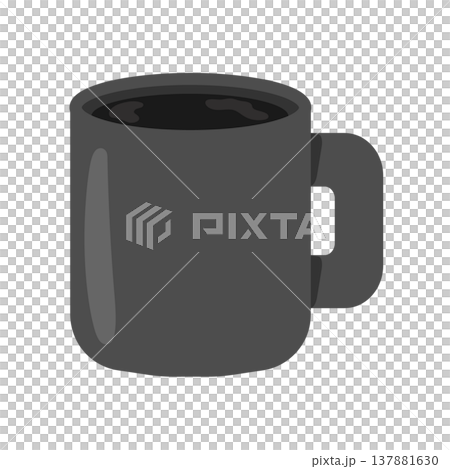 マグカップのブラックコーヒー　イラスト 137881630
