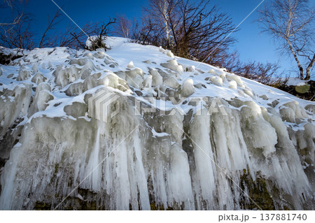 Icicles on the rocks Icicles on the rocks 137881740