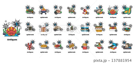 Colorful cartoon animals and plants in a playful, educational style Colorful cartoon animals and plants in a playful, educational style 137881954