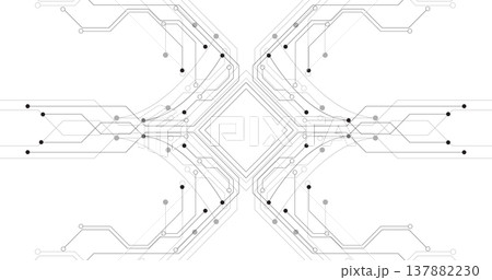 Black circuit diagram on white background. Black circuit diagram on white background. 137882230