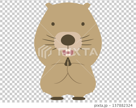 一隻帶著祈禱般微笑的海狸 一隻帶著祈禱般微笑的海狸 137882324